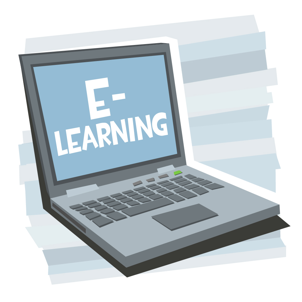 Ordinateur portable ouvert sur une session d'apprentissage en ligne